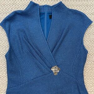 St. John Textured Blue Dress